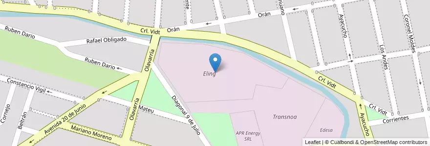 Mapa de ubicacion de Eling en Arjantin, Salta, Capital, Municipio De Salta, Salta.