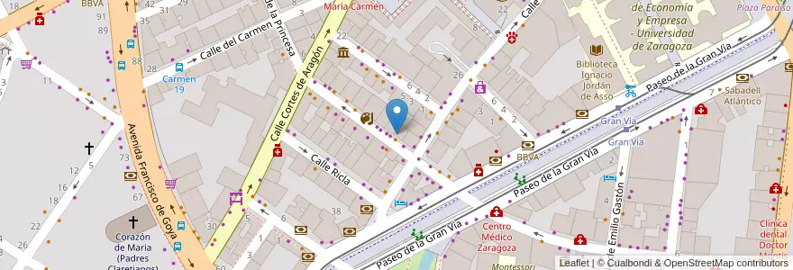 Mapa de ubicacion de Elite Gaming Center en 스페인, Aragón, 사라고사, Zaragoza, 사라고사.