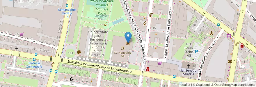 Mapa de ubicacion de Elkartze aretoa/Sala de encuentro en İspanya, Bask Bölgesi, Araba/Álava, Gasteizko Kuadrilla/Cuadrilla De Vitoria, Vitoria-Gasteiz.