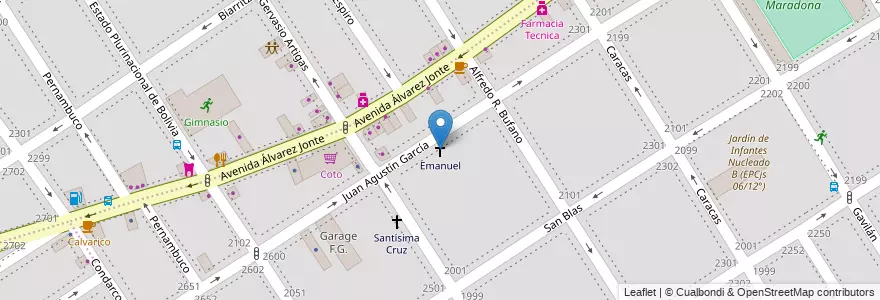 Mapa de ubicacion de Emanuel, Villa General Mitre en アルゼンチン, Ciudad Autónoma De Buenos Aires, ブエノスアイレス, Comuna 11.
