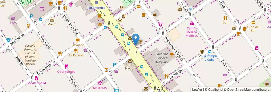 Mapa de ubicacion de EMBA, Belgrano en Arjantin, Ciudad Autónoma De Buenos Aires, Buenos Aires, Comuna 13.