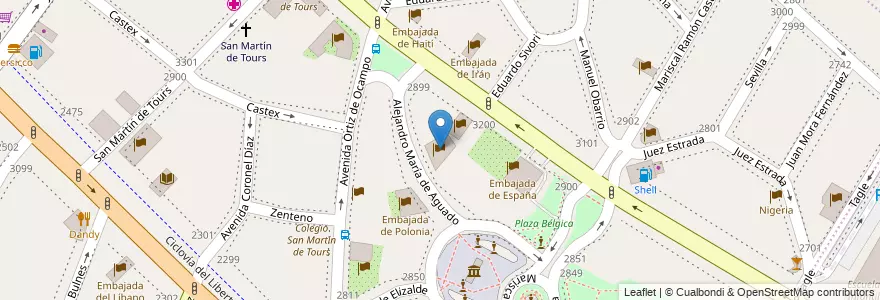 Mapa de ubicacion de Embajada de Arabia Saudita, Palermo en Argentinien, Ciudad Autónoma De Buenos Aires, Comuna 2, Buenos Aires.