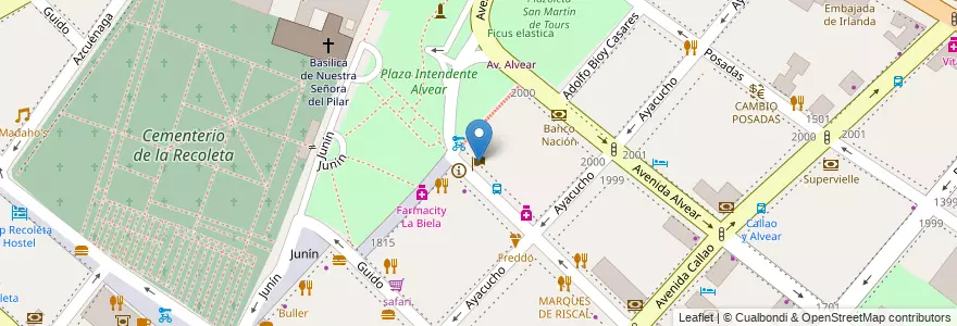 Mapa de ubicacion de Embajada de Ecuador, Recoleta en Argentine, Ciudad Autónoma De Buenos Aires, Comuna 2, Buenos Aires.