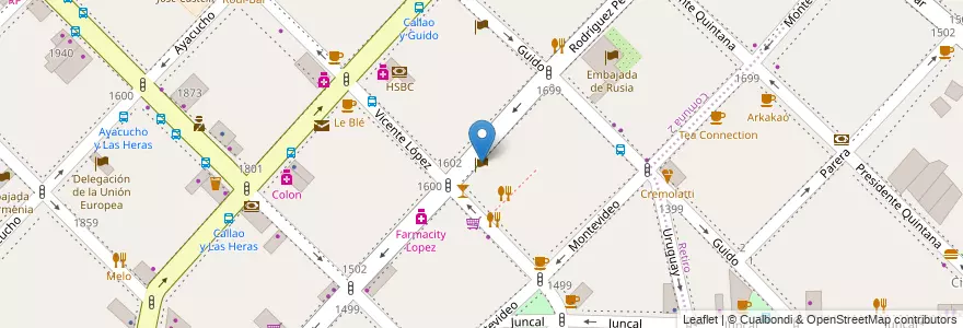 Mapa de ubicacion de Embajada de El Salvador, Recoleta en الأرجنتين, Ciudad Autónoma De Buenos Aires, Comuna 2, Comuna 1, Buenos Aires.