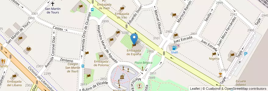 Mapa de ubicacion de Embassy of Spain en Argentina, Autonomous City Of Buenos Aires, Comuna 2, Autonomous City Of Buenos Aires.