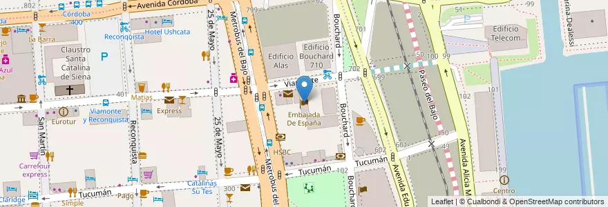 Mapa de ubicacion de Embajada De España, San Nicolas en Argentine, Ciudad Autónoma De Buenos Aires, Comuna 1, Buenos Aires.