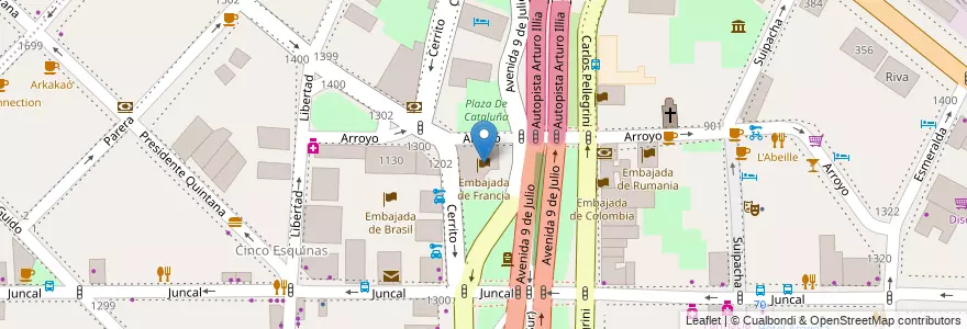 Mapa de ubicacion de Embajada de Francia, Retiro en アルゼンチン, Ciudad Autónoma De Buenos Aires, Comuna 1, ブエノスアイレス.