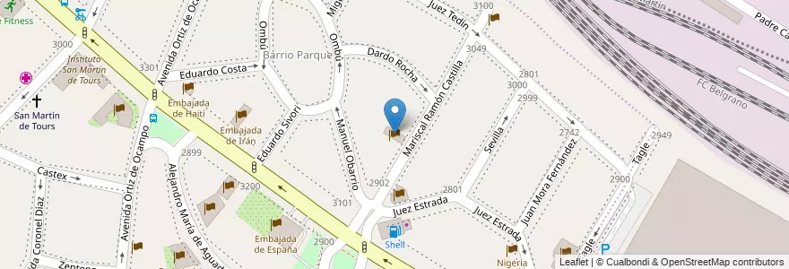 Mapa de ubicacion de Embajada de Grecia, Palermo en Аргентина, Буэнос-Айрес, Comuna 2, Буэнос-Айрес.