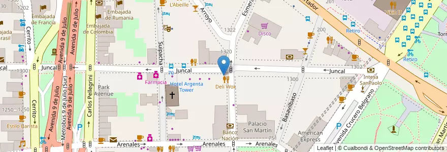Mapa de ubicacion de Embajada de Guatemala, Retiro en Аргентина, Буэнос-Айрес, Comuna 1, Буэнос-Айрес.