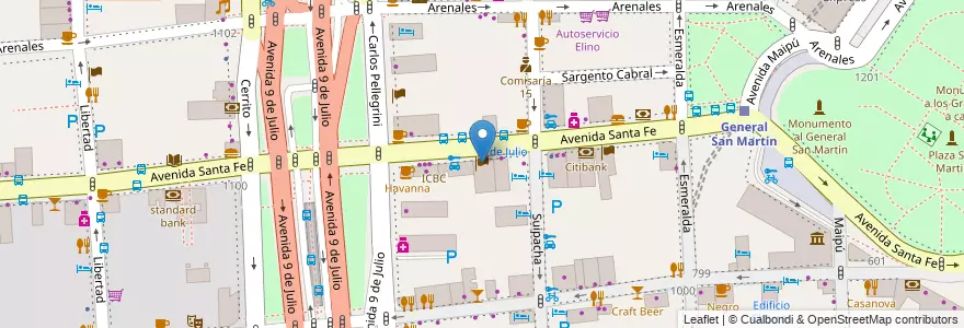 Mapa de ubicacion de Embajada de Honduras, Retiro en Argentinië, Ciudad Autónoma De Buenos Aires, Comuna 1, Buenos Aires.