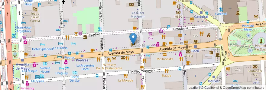Mapa de ubicacion de Embajada de Israel, Montserrat en アルゼンチン, Ciudad Autónoma De Buenos Aires, Comuna 1, ブエノスアイレス.