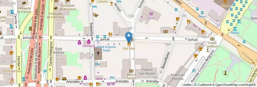 Mapa de ubicacion de Embajada de la República Dominicana, Retiro en 阿根廷, Ciudad Autónoma De Buenos Aires, Comuna 1, 布宜诺斯艾利斯.