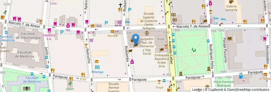 Mapa de ubicacion de Embajada de Palestina, Recoleta en 阿根廷, Ciudad Autónoma De Buenos Aires, Comuna 2, 布宜诺斯艾利斯.