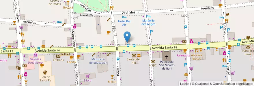 Mapa de ubicacion de Embajada de Panamá, Recoleta en アルゼンチン, Ciudad Autónoma De Buenos Aires, Comuna 2, Comuna 1, ブエノスアイレス.