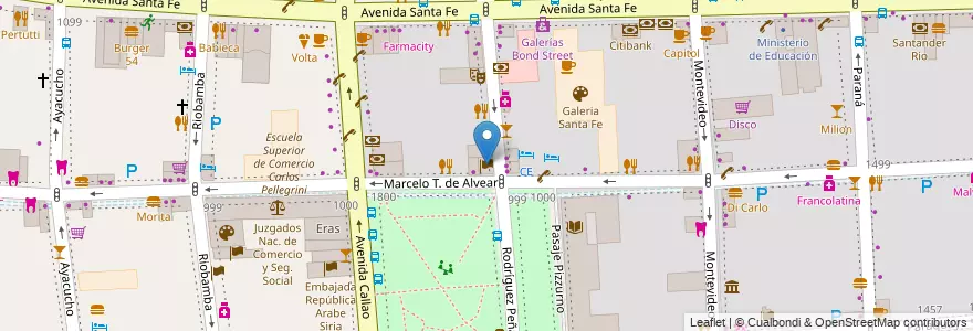 Mapa de ubicacion de Embajada de Serbia, Recoleta en アルゼンチン, Ciudad Autónoma De Buenos Aires, Comuna 2, ブエノスアイレス.
