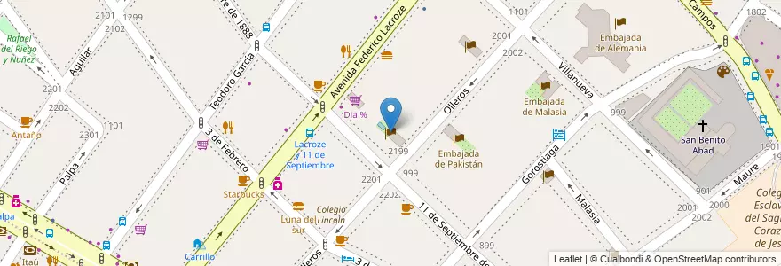 Mapa de ubicacion de Embajada de Ucrania, Palermo en Аргентина, Буэнос-Айрес, Буэнос-Айрес, Comuna 14.