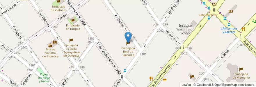 Mapa de ubicacion de Embajada Real de Tailandia, Palermo en Argentina, Ciudad Autónoma De Buenos Aires, Buenos Aires, Comuna 14.