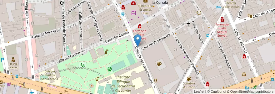 Mapa de ubicacion de EMBAJADORES, CALLE, DE,68 en 스페인, Comunidad De Madrid, Comunidad De Madrid, Área Metropolitana De Madrid Y Corredor Del Henares, 마드리드.