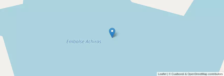 Mapa de ubicacion de Embalse Achiras en アルゼンチン, コルドバ州, Departamento Río Cuarto, Pedanía Achiras, Municipio De Achiras.