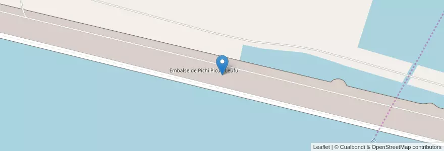 Mapa de ubicacion de Embalse de Pichi Picún Leufú en 아르헨티나, 칠레, 네우켄주, Departamento Collón Curá.