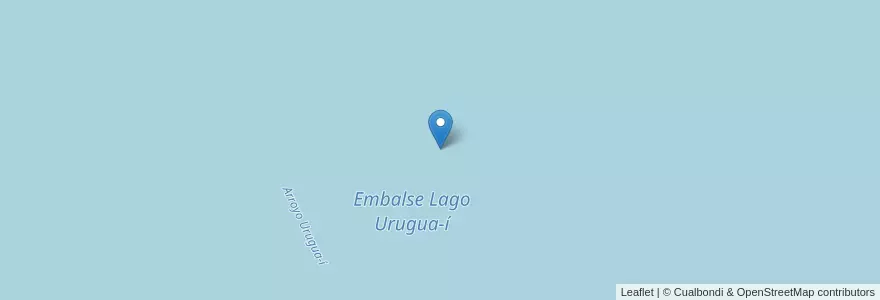 Mapa de ubicacion de Embalse Lago Urugua-í en 아르헨티나, Misiones, Departamento Iguazú, Municipio De Puerto Libertad.