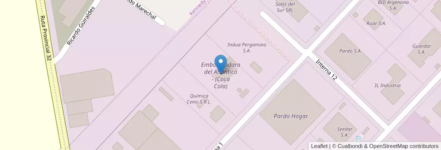 Mapa de ubicacion de Embotelladora del Atlantico - (Coca Cola) en Argentina, Buenos Aires, Partido De Pergamino.
