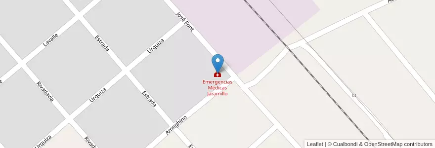 Mapa de ubicacion de Emergencias Médicas Jaramillo en الأرجنتين, محافظة سانتا كروز, Deseado, El Paso, Jaramillo.