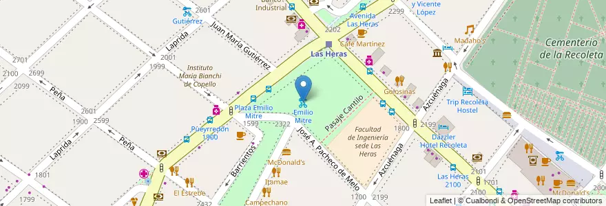 Mapa de ubicacion de Emilio Mitre, Recoleta en Argentinië, Ciudad Autónoma De Buenos Aires, Comuna 2, Buenos Aires.