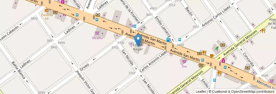 Mapa de ubicacion de Emilio Nager, Villa Devoto en Argentina, Ciudad Autónoma De Buenos Aires, Buenos Aires, Comuna 11.