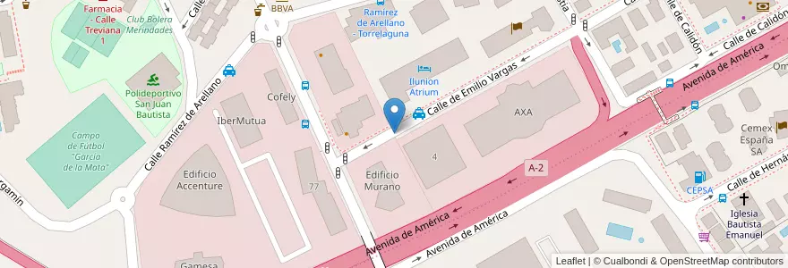Mapa de ubicacion de EMILIO VARGAS, CALLE, DE,2 en إسبانيا, منطقة مدريد, منطقة مدريد, Área Metropolitana De Madrid Y Corredor Del Henares, مدريد.