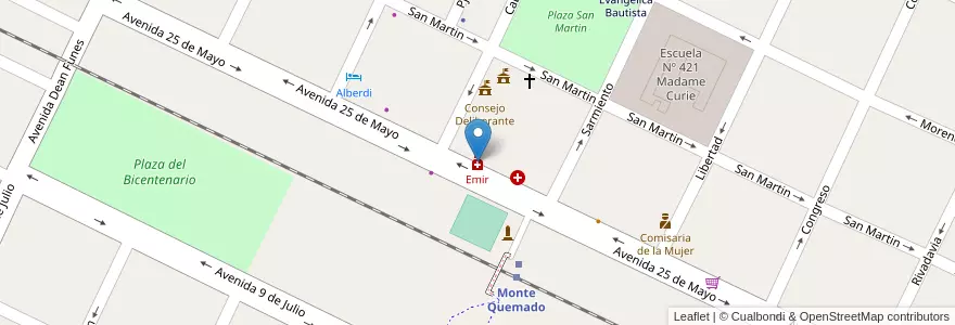 Mapa de ubicacion de Emir en アルゼンチン, サンティアゴ・デル・エステロ州, Departamento Copo.