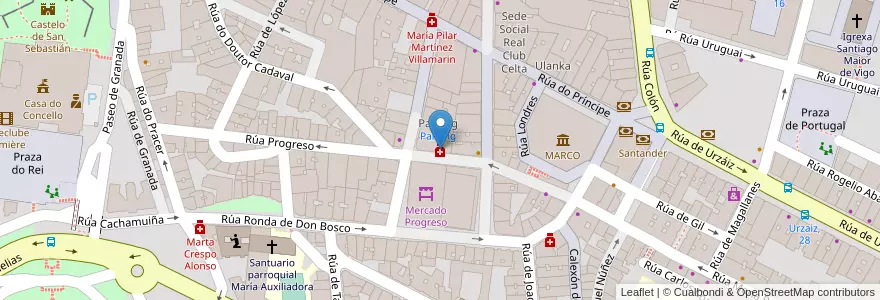 Mapa de ubicacion de Emma Lopez Rodríguez en Spanje, Galicië, Pontevedra, Vigo, Vigo.