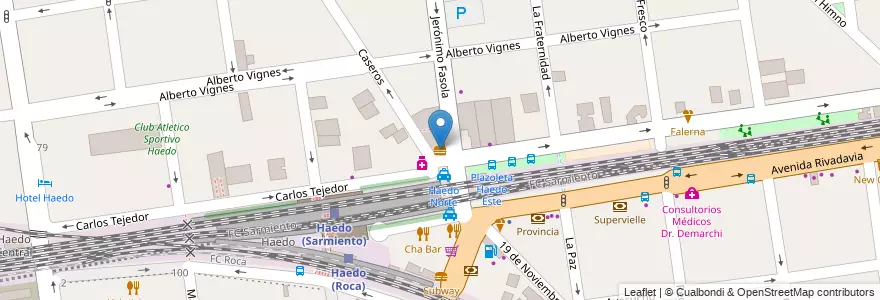 Mapa de ubicacion de Empanadas de 10 en Arjantin, Buenos Aires, Partido De Morón, Haedo.