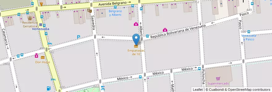 Mapa de ubicacion de Empanadas de 10, Balvanera en Argentine, Ciudad Autónoma De Buenos Aires, Comuna 3, Buenos Aires.