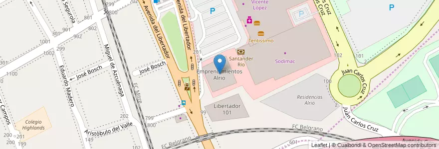 Mapa de ubicacion de Emprendimientos Alrio en アルゼンチン, Partido De Vicente López, Comuna 13, Vicente López.