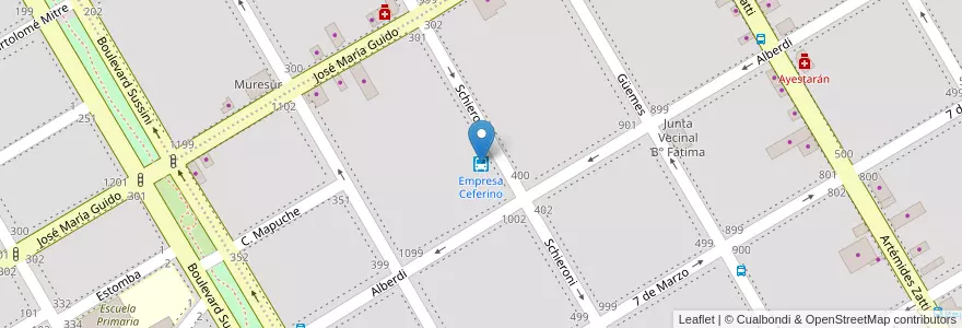 Mapa de ubicacion de Empresa Ceferino en 아르헨티나, 리오네그로주, Departamento Adolfo Alsina, Viedma, Viedma.