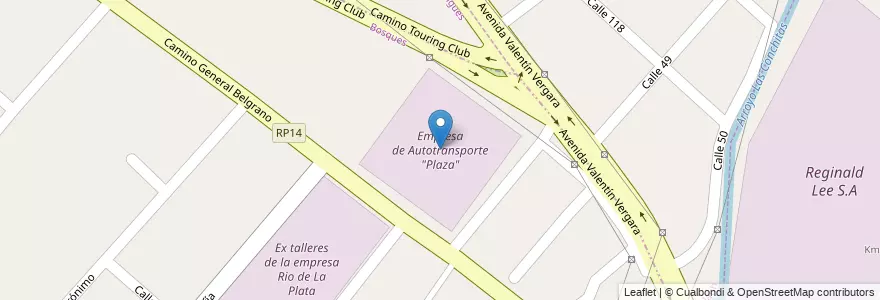 Mapa de ubicacion de Empresa de Autotransporte "Plaza" en 아르헨티나, 부에노스아이레스주, Partido De Florencio Varela.