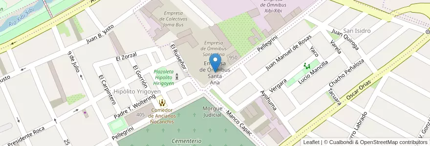 Mapa de ubicacion de Empresa de Ómnibus Santa Ana en Аргентина, Жужуй, Departamento Doctor Manuel Belgrano, Municipio De San Salvador De Jujuy.