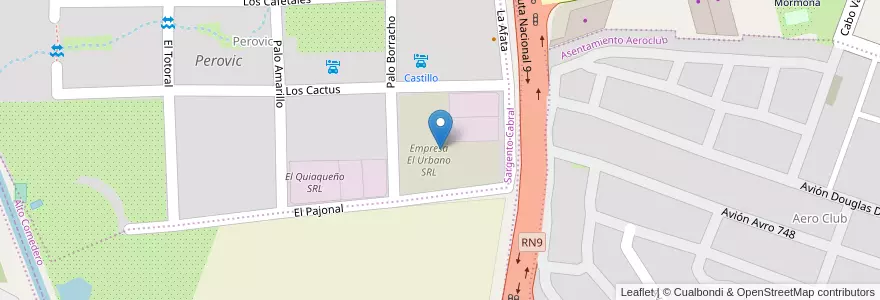 Mapa de ubicacion de Empresa El Urbano SRL en アルゼンチン, フフイ州, Departamento Doctor Manuel Belgrano, Municipio De San Salvador De Jujuy, Alto Comedero.