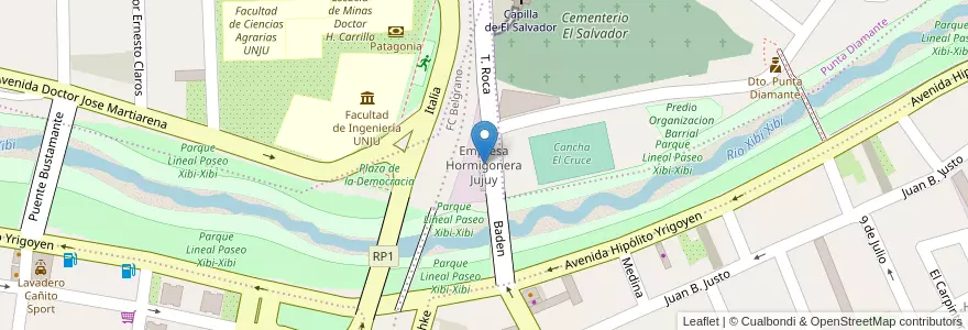 Mapa de ubicacion de Empresa Hormigonera Jujuy en アルゼンチン, フフイ州, Departamento Doctor Manuel Belgrano, Municipio De San Salvador De Jujuy.