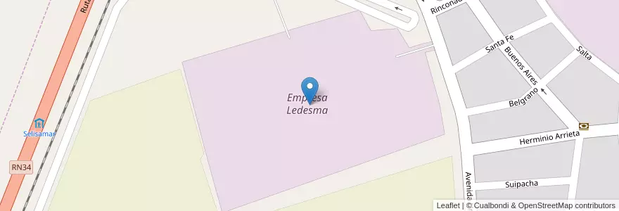 Mapa de ubicacion de Empresa Ledesma en Аргентина, Жужуй, Departamento Ledesma, Municipio De Libertador General San Martín, Libertador General San Martín.