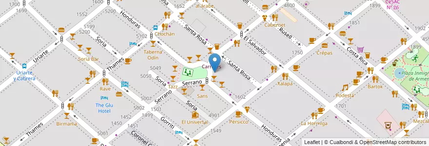 Mapa de ubicacion de En Borges Bar, Palermo en Argentinien, Ciudad Autónoma De Buenos Aires, Buenos Aires.