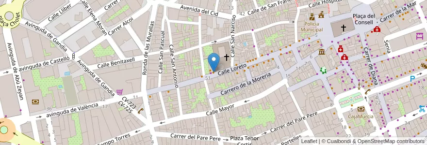 Mapa de ubicacion de En un Racó del Convent en 西班牙, Comunitat Valenciana, Alacant / Alicante, La Marina Alta, Dénia.