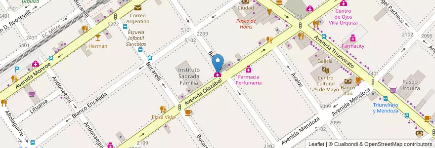 Mapa de ubicacion de Endocrinologa Infantil, Villa Urquiza en アルゼンチン, Ciudad Autónoma De Buenos Aires, Comuna 12, ブエノスアイレス.