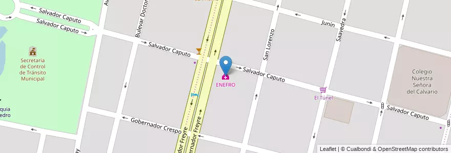 Mapa de ubicacion de ENEFRO en Argentina, Santa Fe, Departamento La Capital, Santa Fe Capital, Santa Fe.