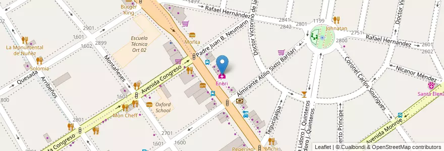 Mapa de ubicacion de Eneri, Belgrano en 阿根廷, Ciudad Autónoma De Buenos Aires, 布宜诺斯艾利斯, Comuna 13.