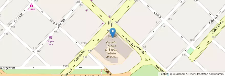 Mapa de ubicacion de ENET No 4, Tolosa en Аргентина, Буэнос-Айрес, Partido De La Plata, Tolosa.