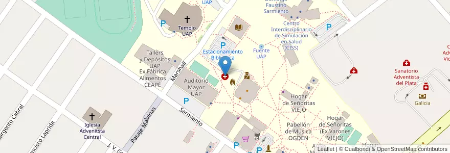 Mapa de ubicacion de Enfermería UAP en Argentine, Province D'Entre Ríos, Departamento Diamante, Libertador San Martín, Distrito Palmar.