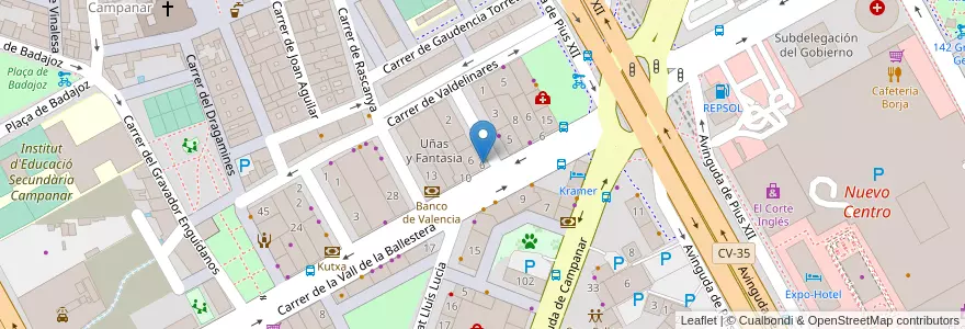 Mapa de ubicacion de Englis Tower en Spanje, Valencia, Valencia, Comarca De València, Valencia.