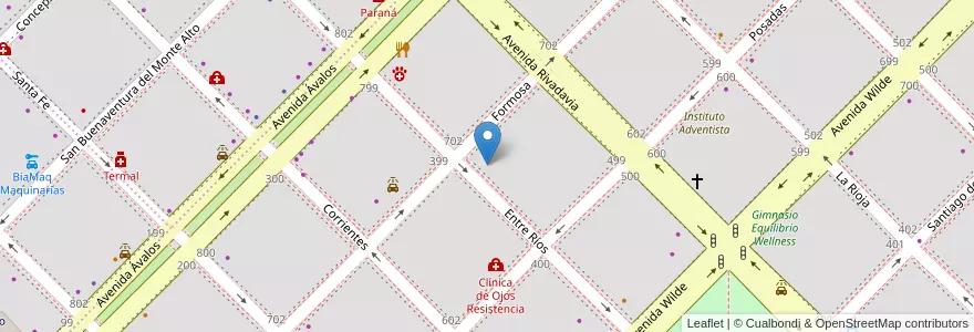 Mapa de ubicacion de English Centre en Аргентина, Чако, Departamento San Fernando, Ресистенсия, Resistencia.